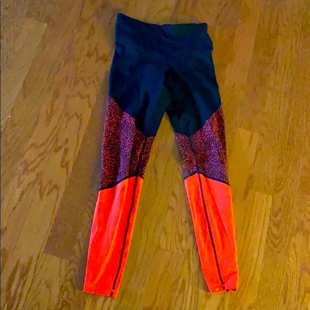 Old Navy Black and Orange Workout Tights